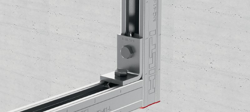 MQW-L sarokelem Szabványos horganyzott 90 fokos sarokelem több MQ támasztósín összekötésére Alkalmazások 1