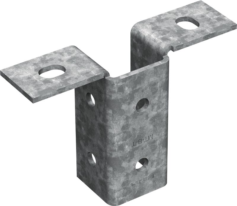 MT-B-T OC könnyű alaplemez Alaplapi csatlakozó kis teherbírású támasztósín-szerkezetek betonhoz vagy acélhoz dübelezéséhez kültéri használatra, alacsony szennyezettség esetén